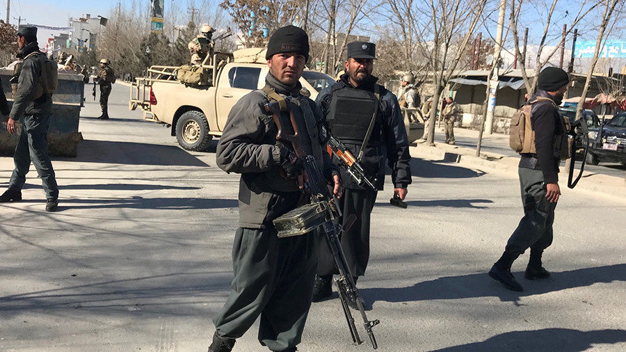 Click to enlarge Afghan policemen blast Kabul