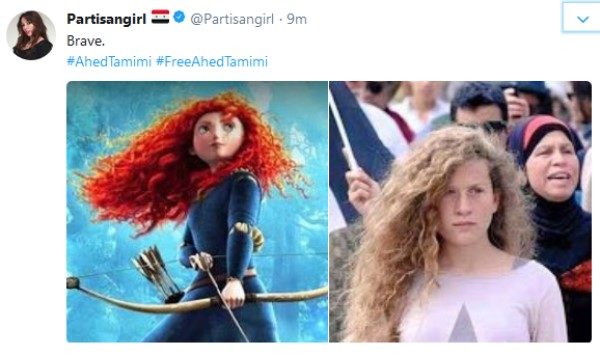 Ahed Tamimi Brave tweet Twitter