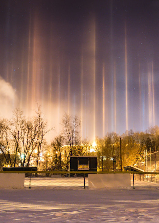 light pillars new hampshire Dec 2017
