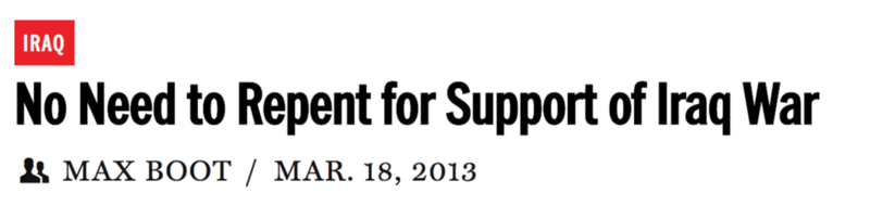 Click to enlarge Max boot headline Iraq