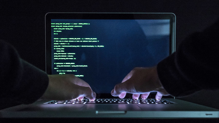 Man working on a laptop