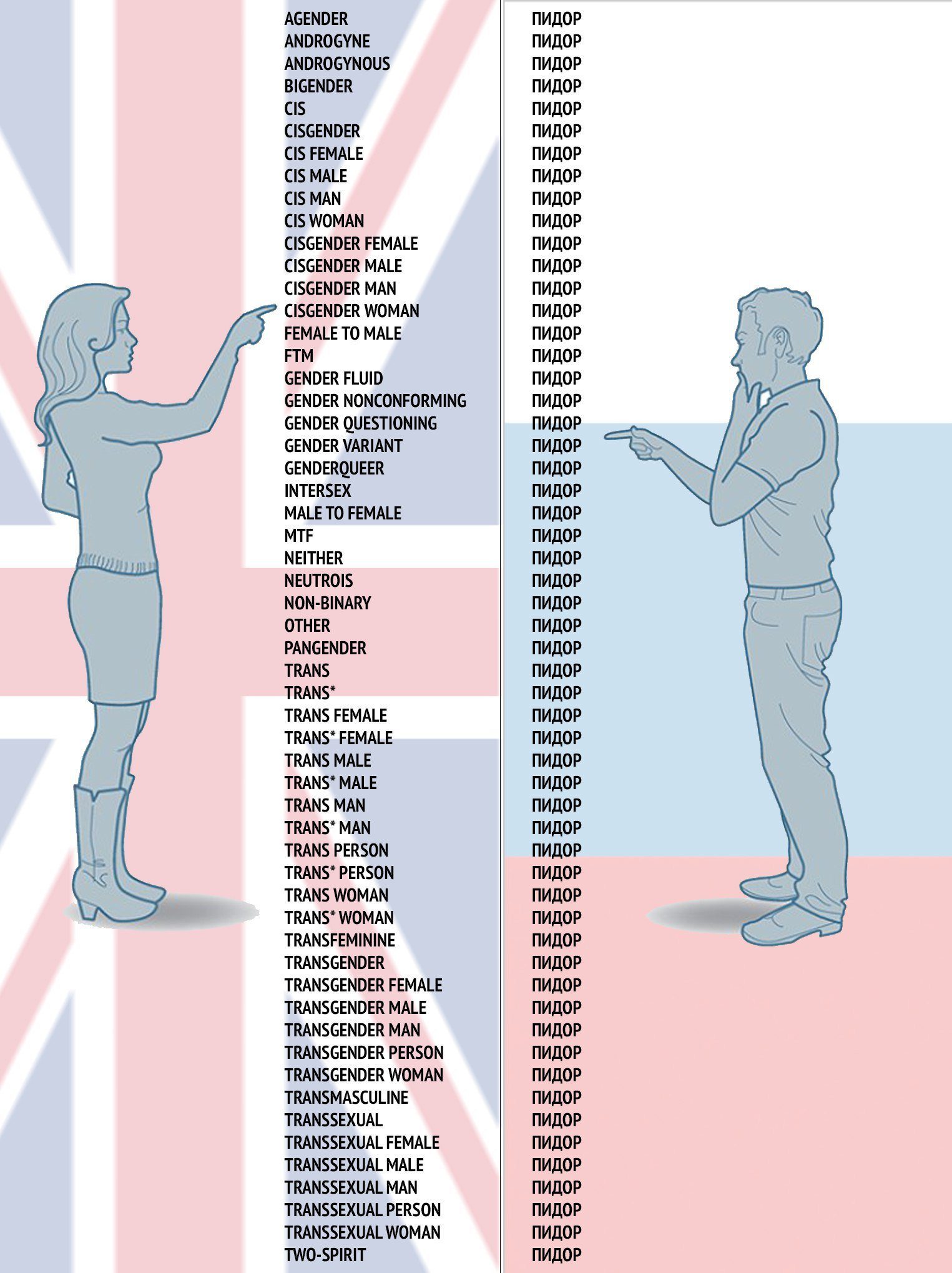 gender pronouns Russia versus UK