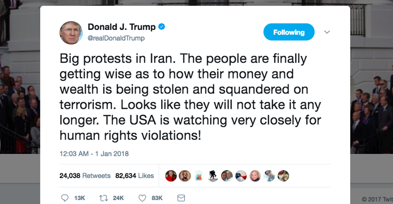 Trump twitt Iran tweet