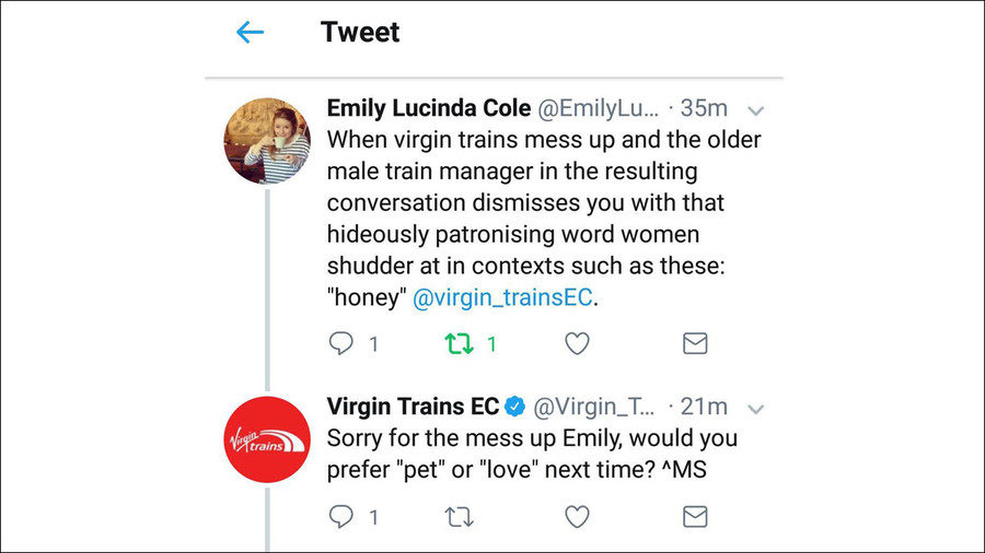 virgin trains customer service complaint twitter
