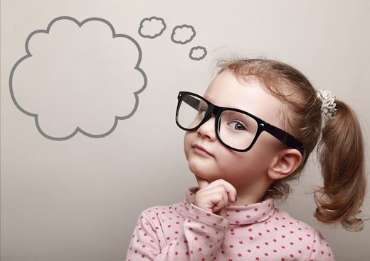 child little girl thinking thought question