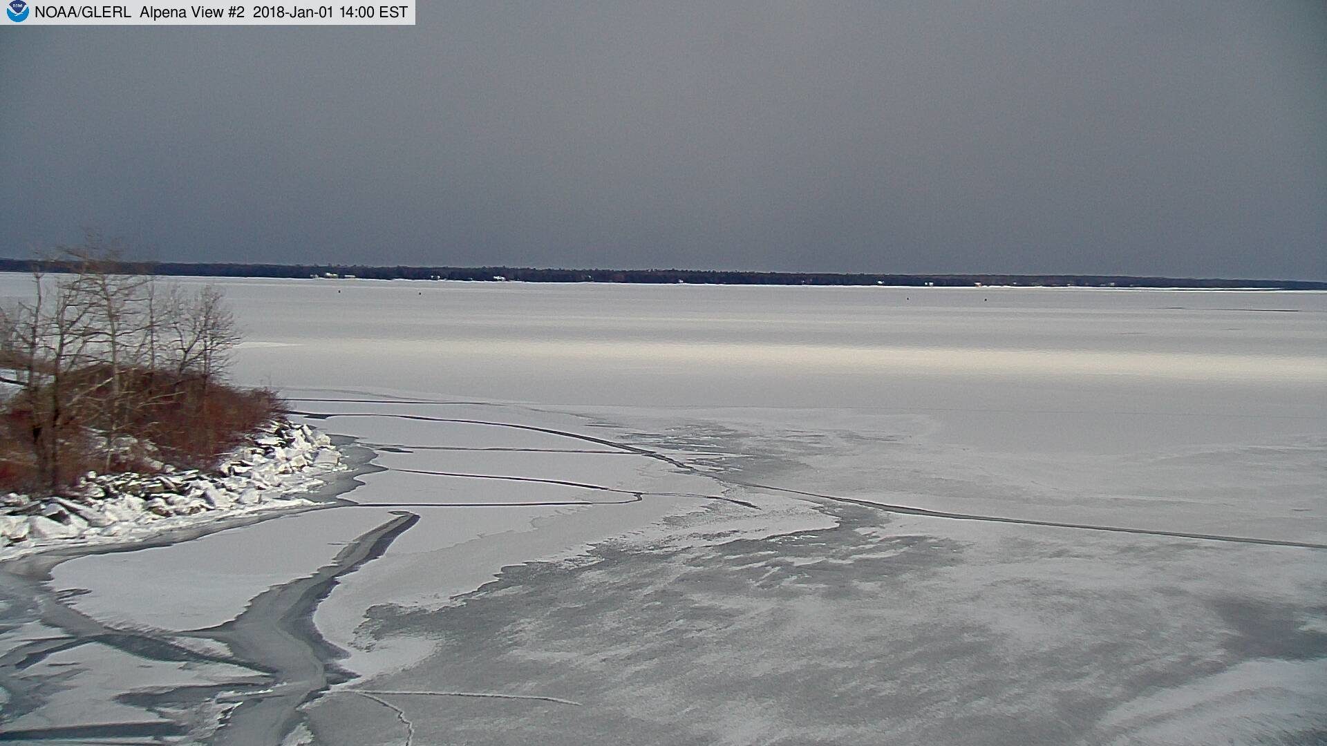 This is Alpena MI, where there is ice as far as you can see out into Lake Huron.