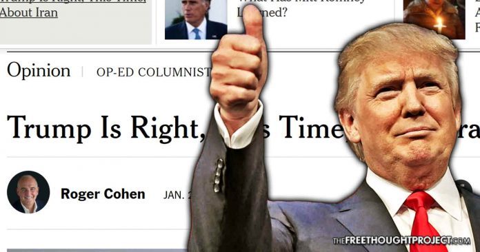 Liberal Mainstream Media Suddenly Praising Trump—Because He Wants War with Iran