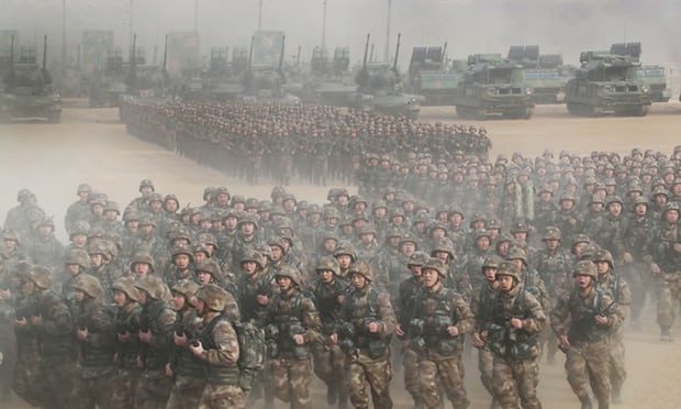 The official People’s Daily newspaper said troops had gathered in 4,000 separate locations to hear President Xi’s speech.