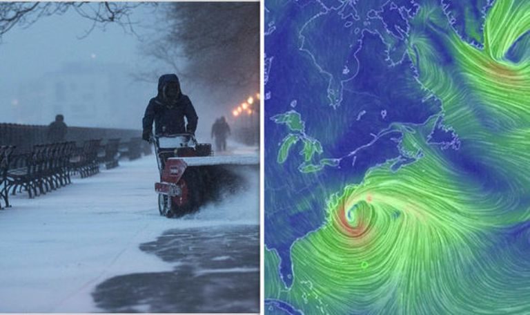 Click to enlarge Winter Storm Grayson hits the US East Coast with heavy snow