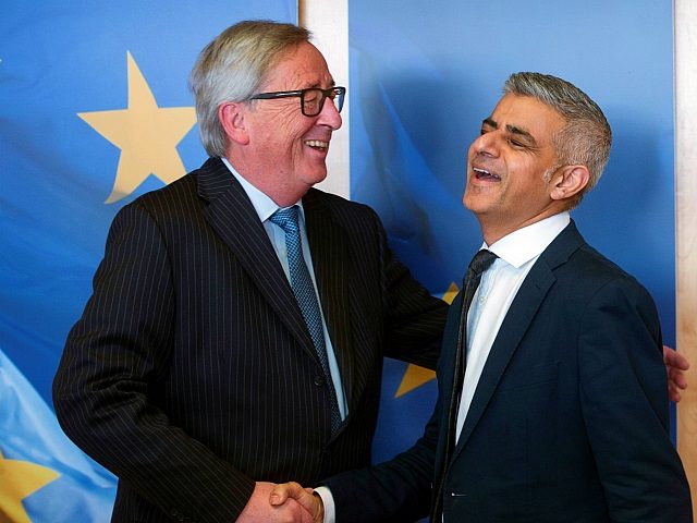 Click to enlarge London Mayor Khan and Juncker