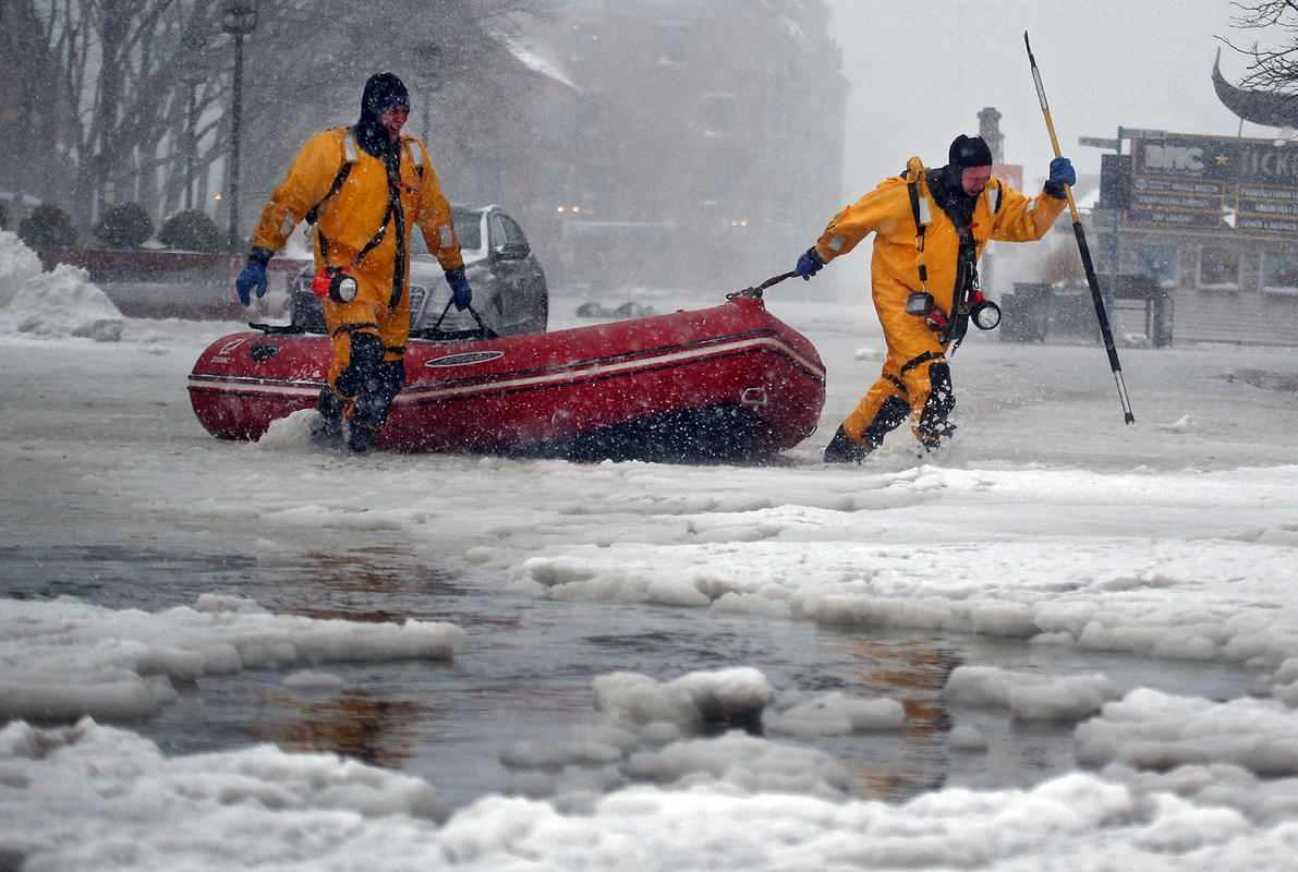 Boston icy floods