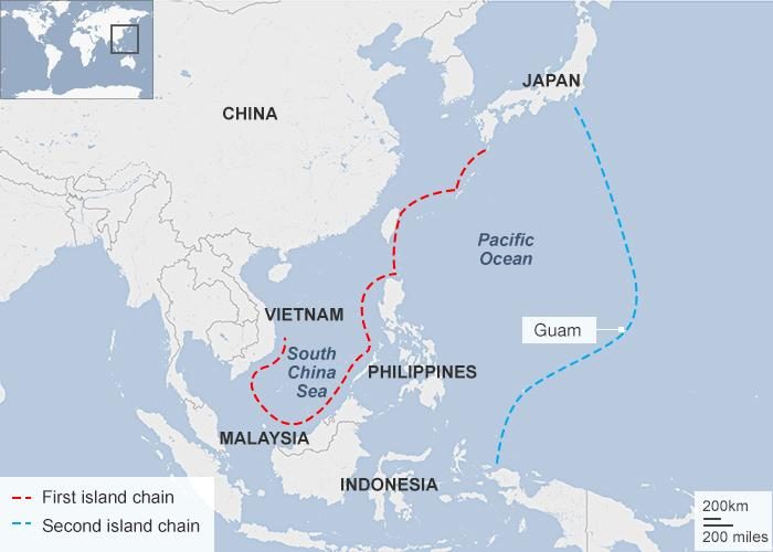 Click to enlarge South China Sea First island line map