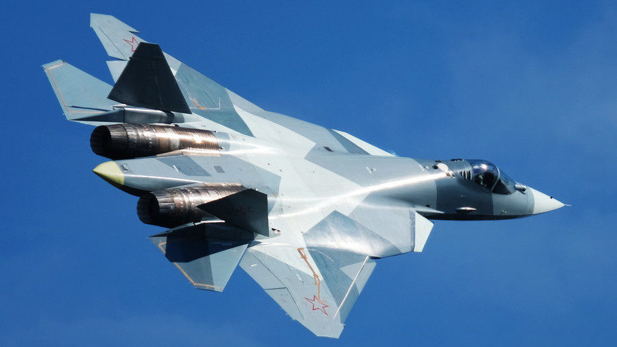 Click to enlarge Russia's fifth generation Sukhoi Su-57 fighter jet