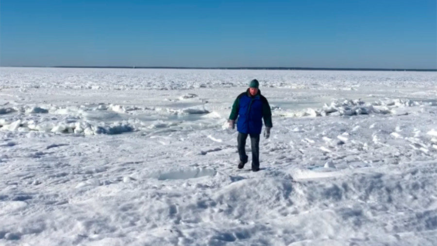 frozen Buzzards Bay