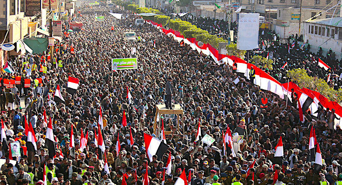 Sanaa houthi rally
