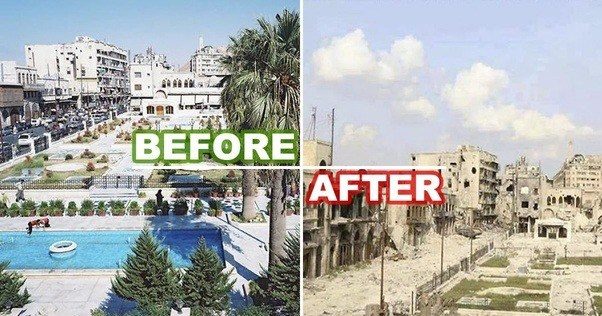 syria before and after war