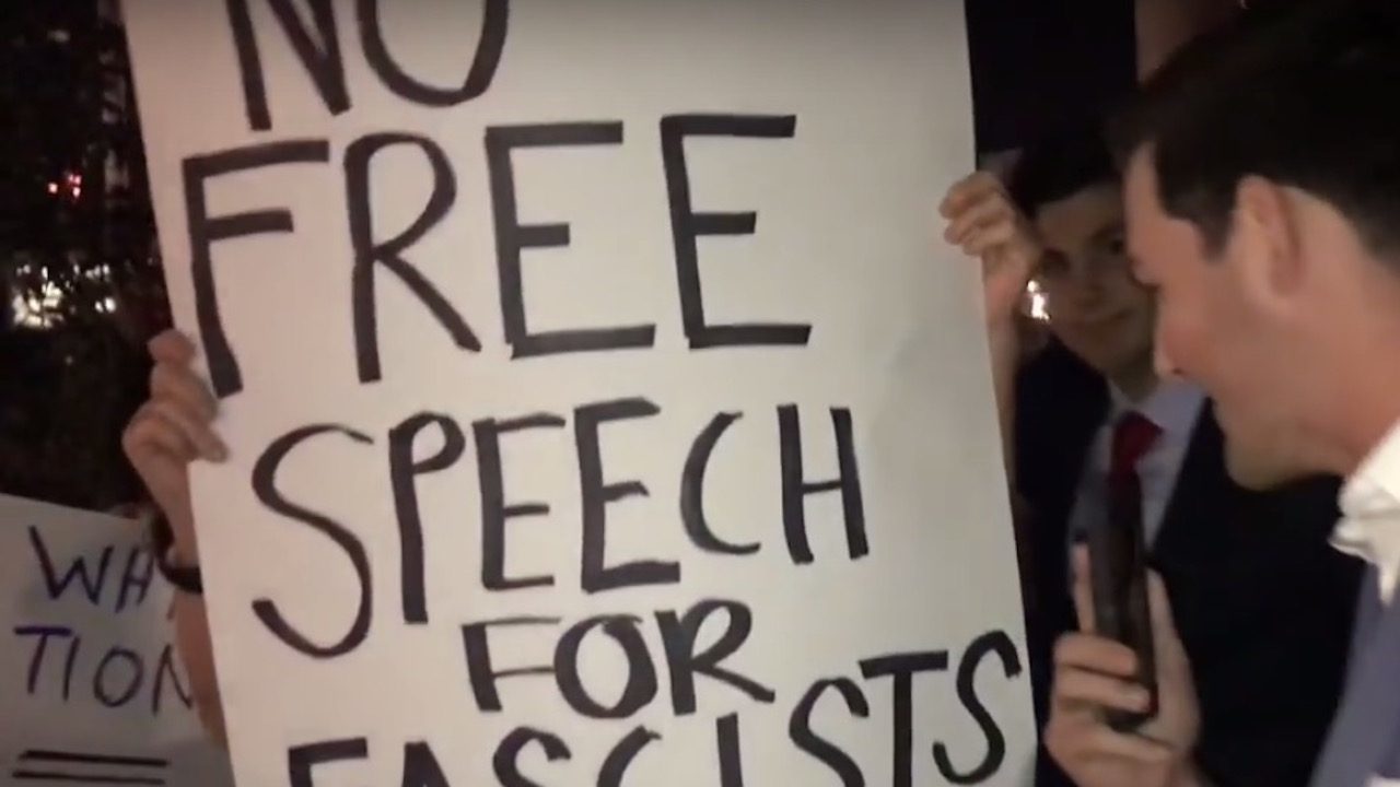 free speech protest sign