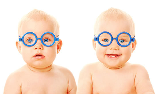 Click to enlarge twins in opposite moods