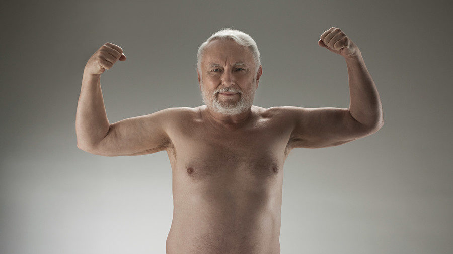 man flexing