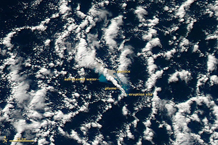 Click to enlarge Havre Seamount eruption and pumice raft