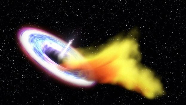 Click to enlarge Black hole consuming matter