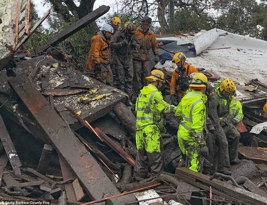 Click to enlarge California mudslide rescue