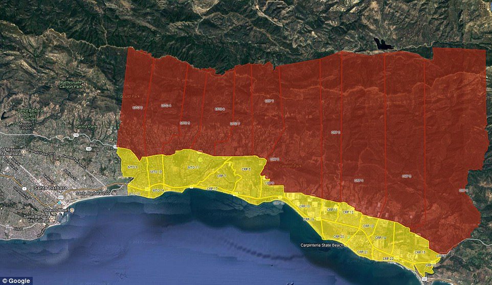 Click to enlarge california mudslide evacuation zone