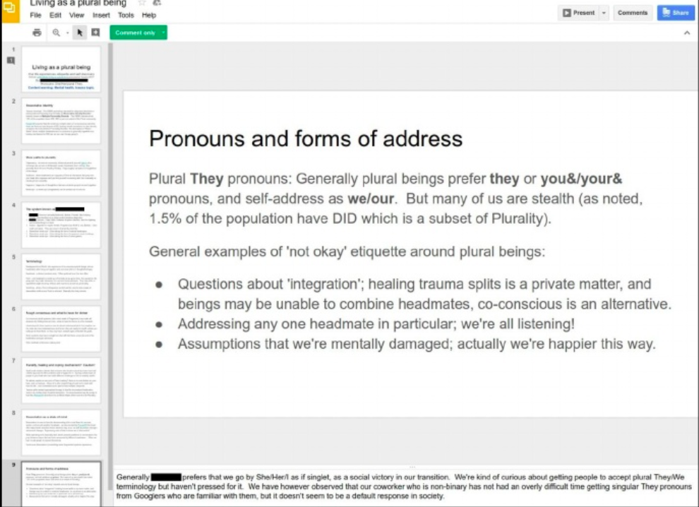 Google pronoun