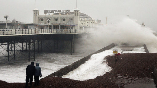 Click to enlarge Large waves crash at Brighton Pier