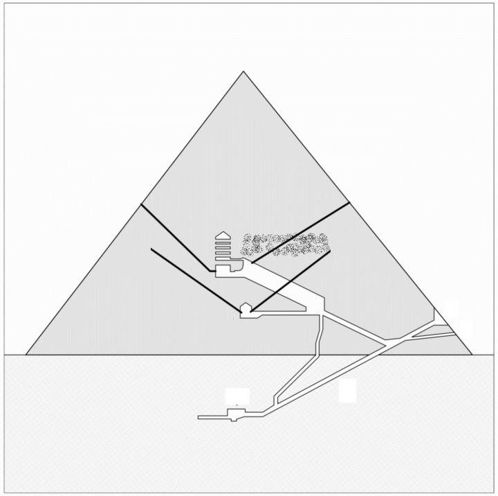 Click to enlarge North-south section of the Great Pyramid