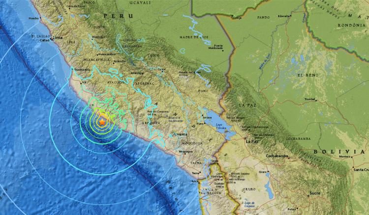 The earthquake struck off the Peruvian coast just after 4 a.m. local time Sunday.