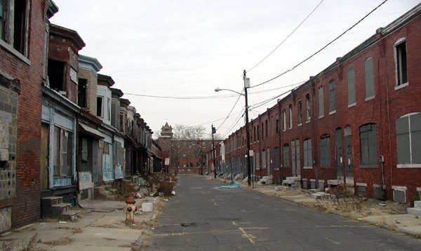 run down US city