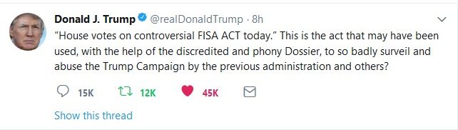 Click to enlarge trump tweet fisa dossier