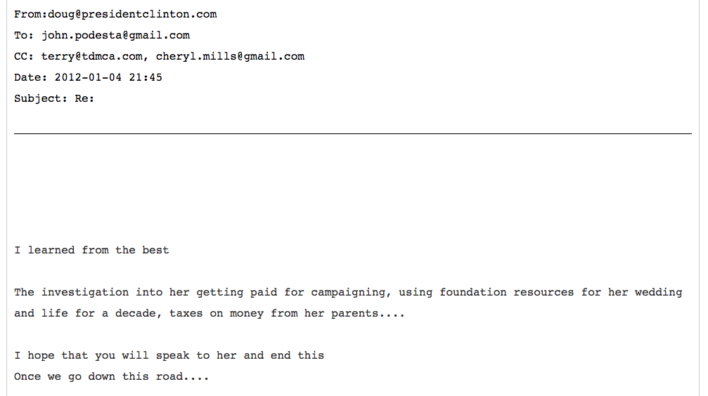 Click to enlarge Doug Bad to podesta email on Haiti