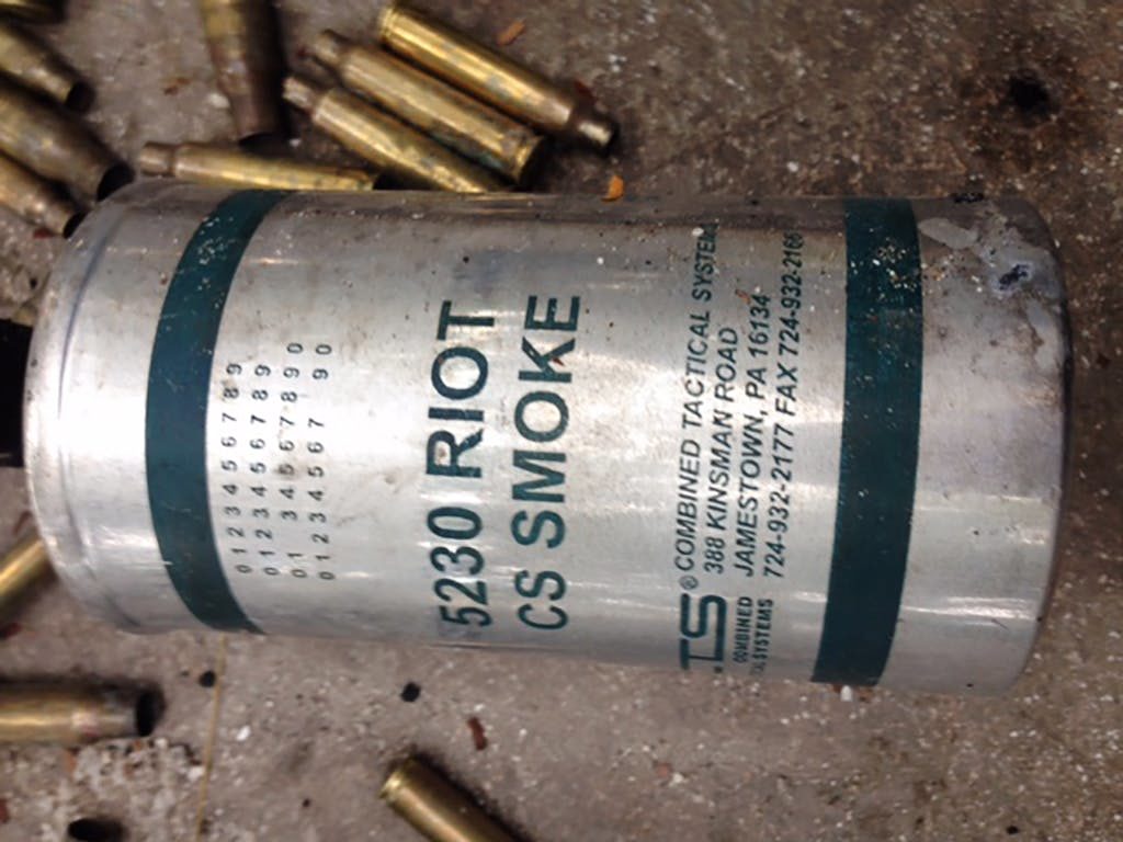 Tear gas canisters  at Maranatha campus in Port-au-Prince