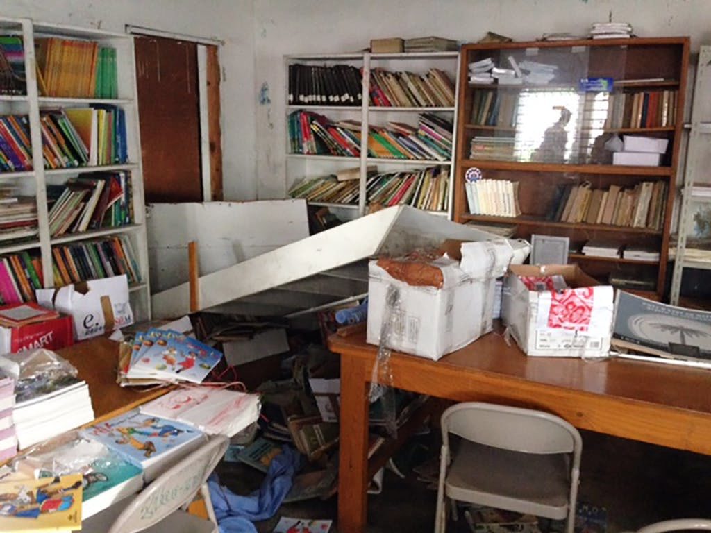Maranatha campus Ransacked school room