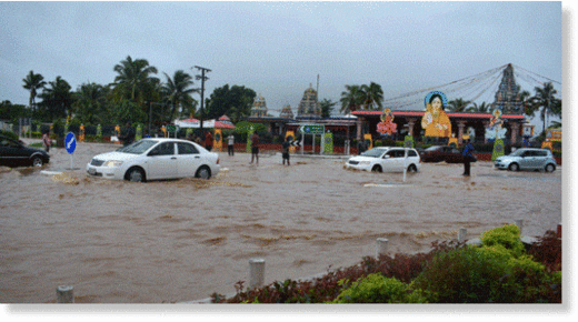 Flash flooding in Western division due to heavy rain