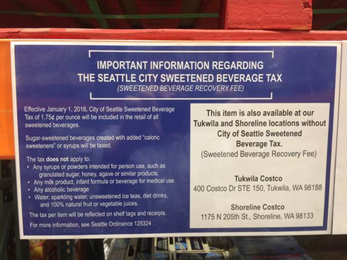 Click to enlarge Seattle city soda tax