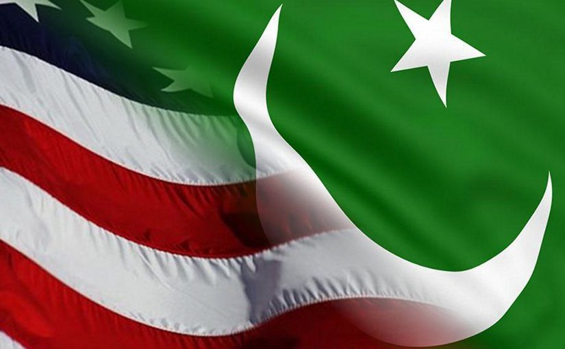 Flags of United States and Pakistan