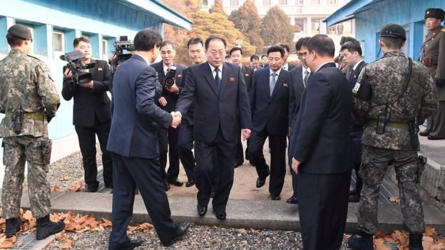 Click to enlarge North and South met for the first high-level talks in two years - against a backdrop of mounting military tension No Korean Spring