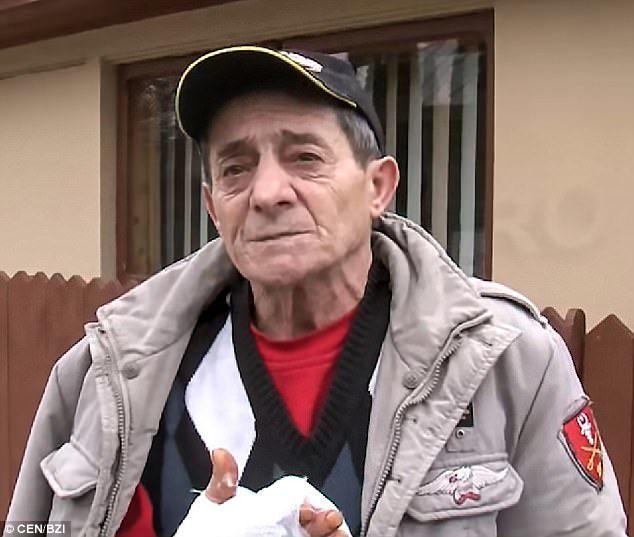 A 66-year-old man (pictured) was also bitten on the hand during the savage attack
