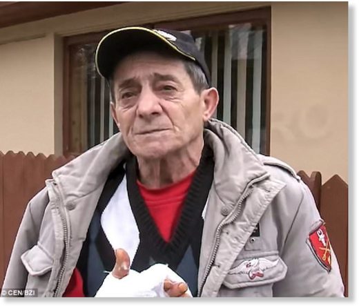 A 66-year-old man (pictured) was also bitten on the hand during the savage attack