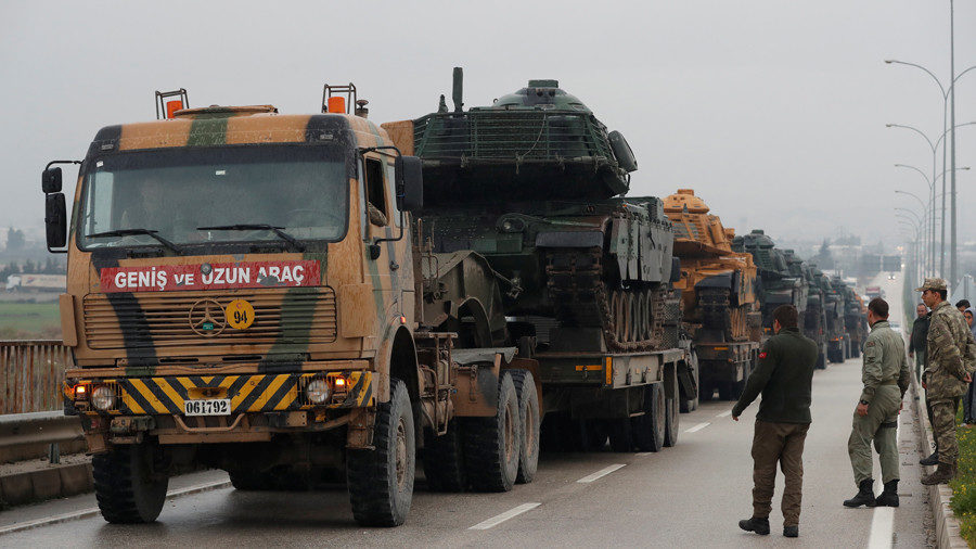 Reyhanli turkish military convoy tanks