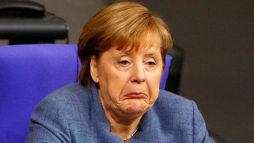 German Chancellor Angela Merkel frown funny