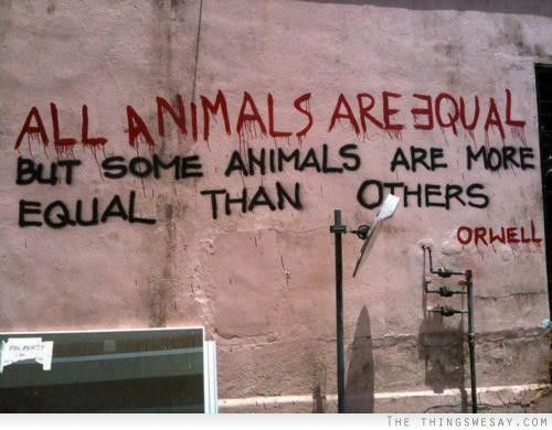Click to enlarge George Orwell quote Animal Farm animals are equal