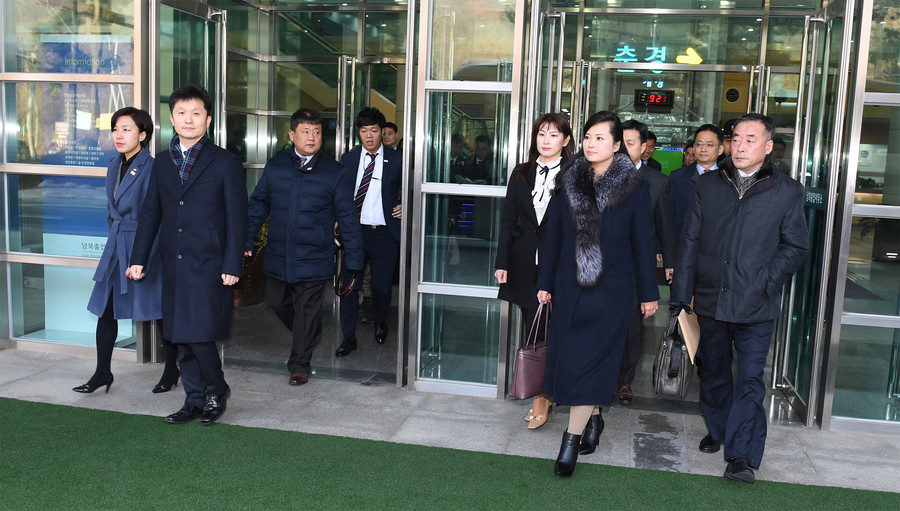 Click to enlarge North Korean orchestra delegation South Korea Olympics