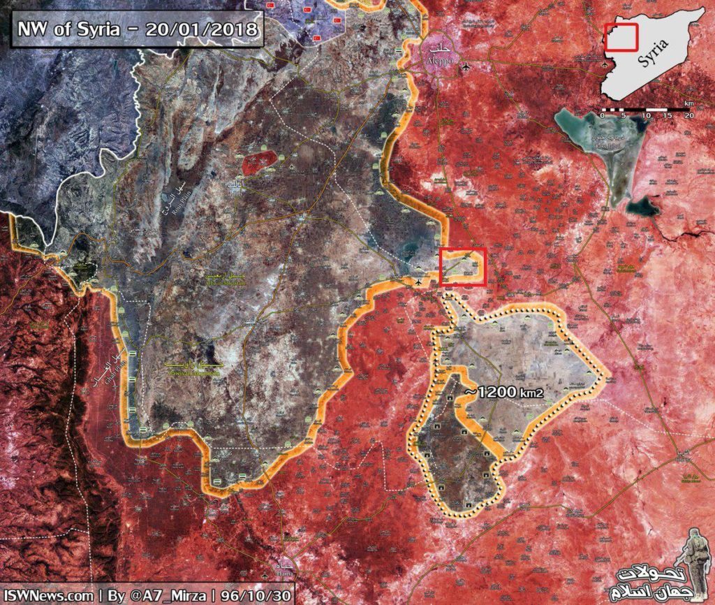 Idlib, Syria battle map 1/20/2018