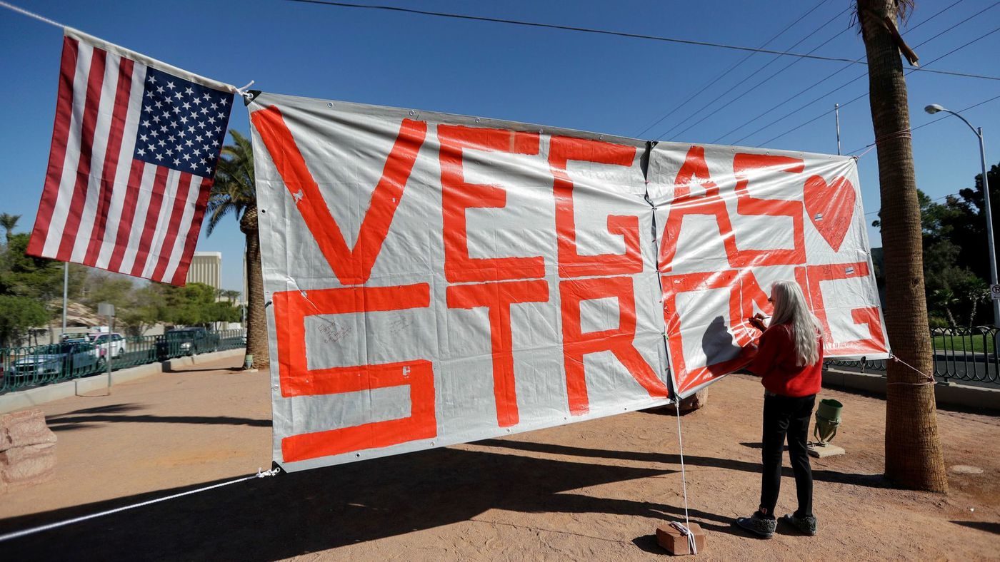 Vegas Strong banner honoring victims