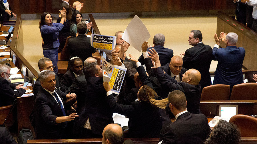 Pence israel knesset brawl