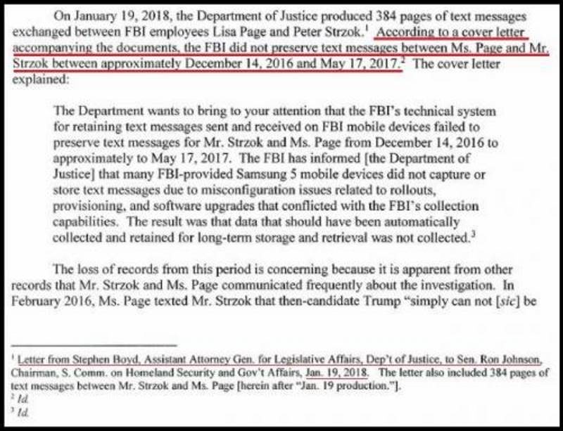 Click to enlarge DOJ submission missing texts Strzok